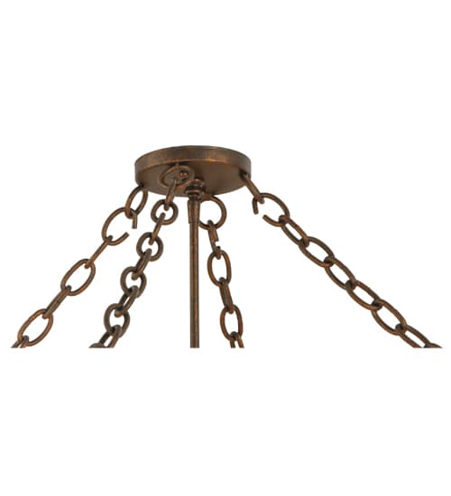 Donya 4 Light 26" Wide Semi-Flush Drum Ceiling Fixture - Gilded Tobacco Finish