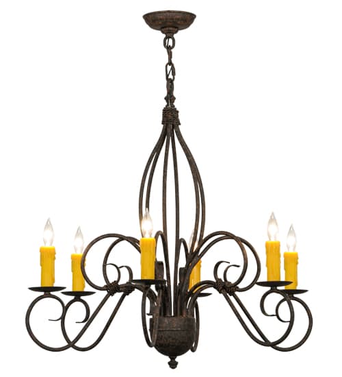 Squire 6 Light 28" Wide Taper Candle Style Chandelier