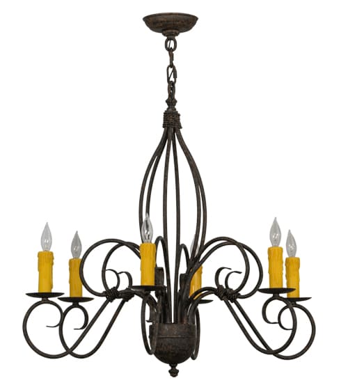 Squire 6 Light 28" Wide Taper Candle Style Chandelier