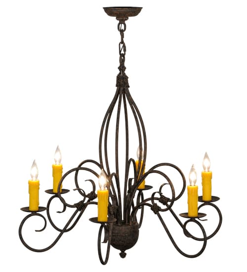 Squire 6 Light 28" Wide Taper Candle Style Chandelier