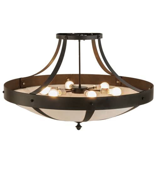Urban 6 Light 36" Wide Semi-Flush Bowl Ceiling Fixture - Oil Rubbed Bronze Finish