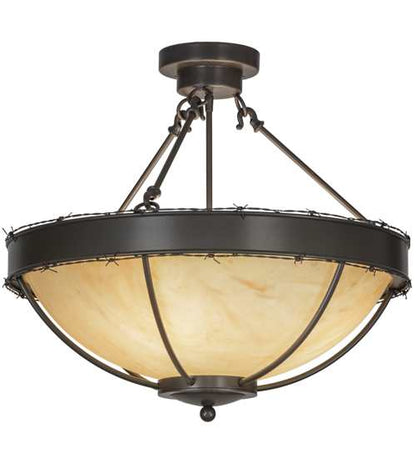Barbed Wire 4 Light 24" Wide Semi-Flush Bowl Ceiling Fixture