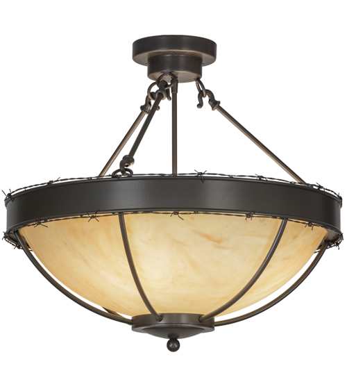 Barbed Wire 4 Light 24" Wide Semi-Flush Bowl Ceiling Fixture