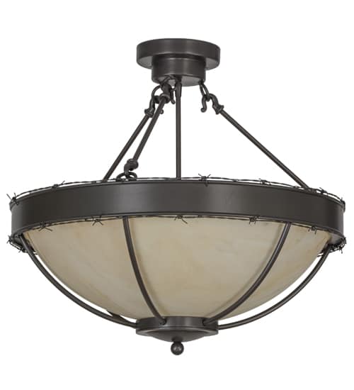Barbed Wire 4 Light 24" Wide Semi-Flush Bowl Ceiling Fixture