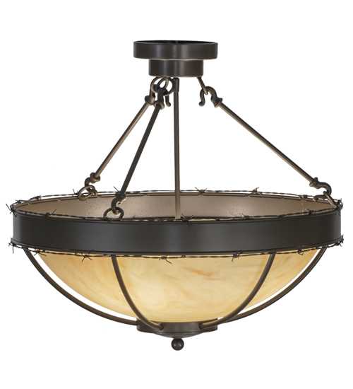 Barbed Wire 4 Light 24" Wide Semi-Flush Bowl Ceiling Fixture