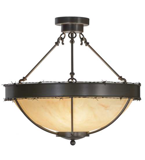 Barbed Wire 4 Light 24" Wide Semi-Flush Bowl Ceiling Fixture