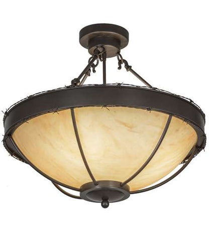 Barbed Wire 4 Light 24" Wide Semi-Flush Bowl Ceiling Fixture