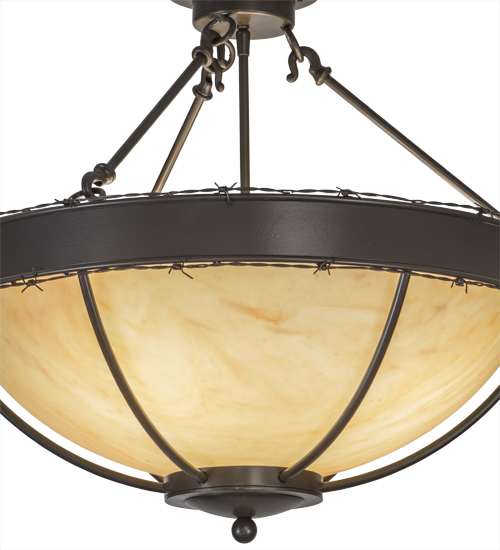 Barbed Wire 4 Light 24" Wide Semi-Flush Bowl Ceiling Fixture