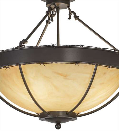 Barbed Wire 4 Light 24" Wide Semi-Flush Bowl Ceiling Fixture
