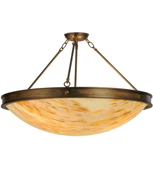 Dionne 3 Light 30" Wide Semi-Flush Bowl Ceiling Fixture - Antique Copper Finish