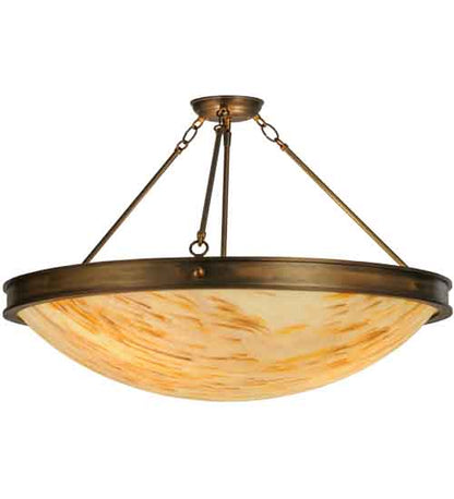 Dionne 3 Light 30" Wide Semi-Flush Bowl Ceiling Fixture - Antique Copper Finish