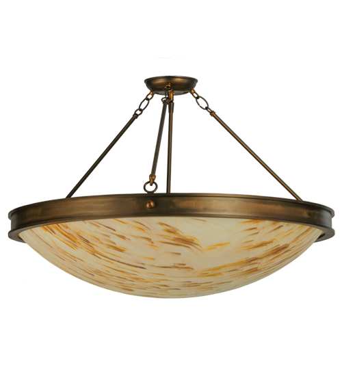 Dionne 3 Light 30" Wide Semi-Flush Bowl Ceiling Fixture - Antique Copper Finish