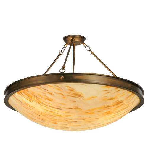 Dionne 3 Light 30" Wide Semi-Flush Bowl Ceiling Fixture - Antique Copper Finish