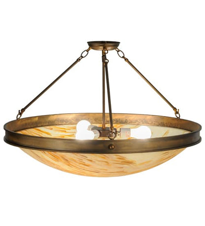 Dionne 3 Light 30" Wide Semi-Flush Bowl Ceiling Fixture - Antique Copper Finish