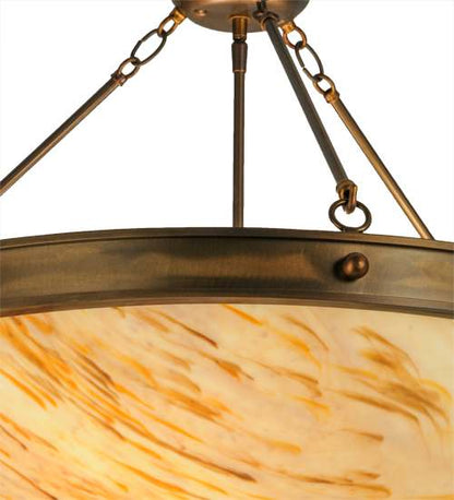 Dionne 3 Light 30" Wide Semi-Flush Bowl Ceiling Fixture - Antique Copper Finish