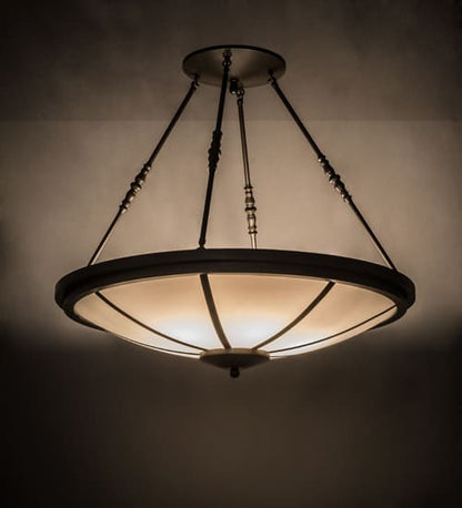 Commerce 6 Light 36" Wide Semi-Flush Bowl Ceiling Fixture - Timeless Bronze Finish