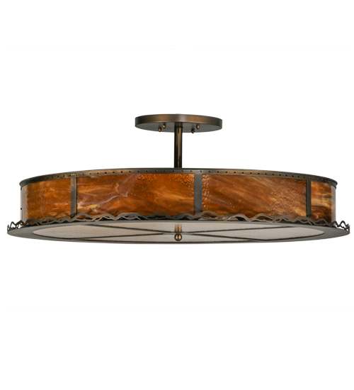 Rustic Prime 4 Light 42" Wide Semi-Flush Drum Ceiling Fixture