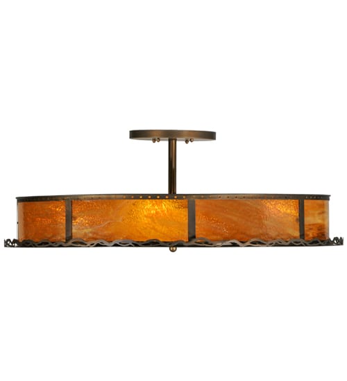 Rustic Prime 4 Light 42" Wide Semi-Flush Drum Ceiling Fixture