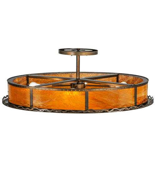 Rustic Prime 4 Light 42" Wide Semi-Flush Drum Ceiling Fixture