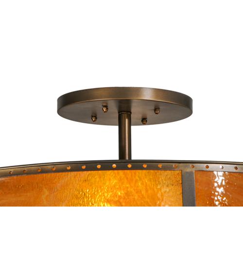 Rustic Prime 4 Light 42" Wide Semi-Flush Drum Ceiling Fixture