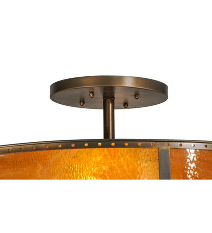Rustic Prime 4 Light 42" Wide Semi-Flush Drum Ceiling Fixture