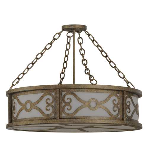 Donya 4 Light 26" Wide Semi-Flush Drum Ceiling Fixture - Corinth Finish