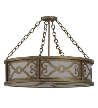 Donya 4 Light 26" Wide Semi-Flush Drum Ceiling Fixture - Corinth Finish
