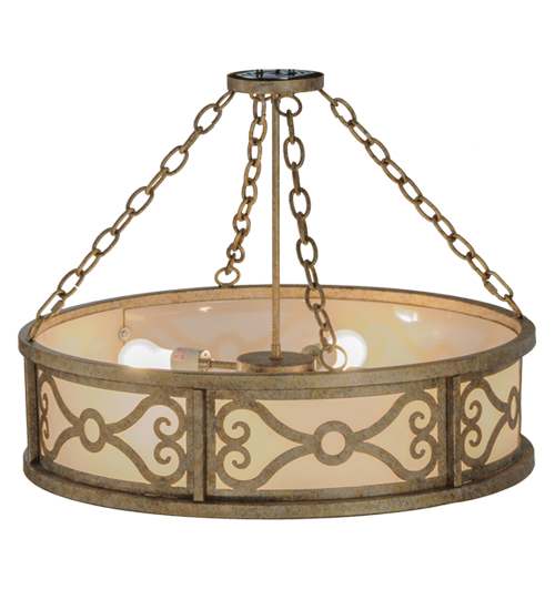 Donya 4 Light 26" Wide Semi-Flush Drum Ceiling Fixture - Corinth Finish