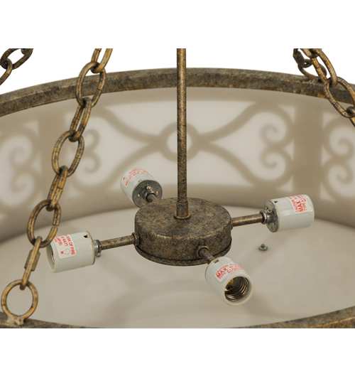 Donya 4 Light 26" Wide Semi-Flush Drum Ceiling Fixture - Corinth Finish
