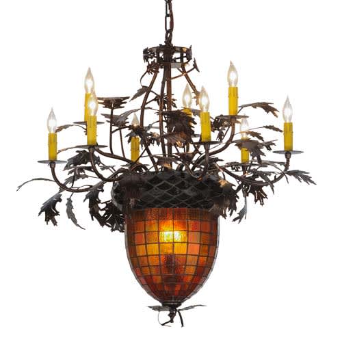Greenbriar Oak 11 Light 32" Wide Taper Candle Style Chandelier