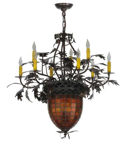 Greenbriar Oak 11 Light 32" Wide Taper Candle Style Chandelier