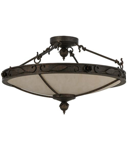 Arabesque 4 Light 28" Wide Semi-Flush Bowl Ceiling Fixture - Copper Rust Finish