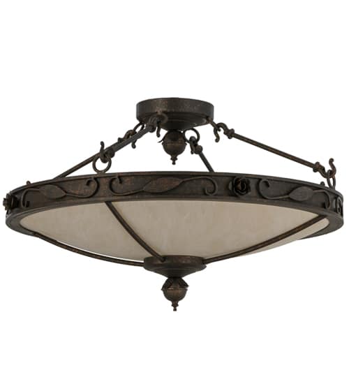 Arabesque 4 Light 28" Wide Semi-Flush Bowl Ceiling Fixture - Copper Rust Finish