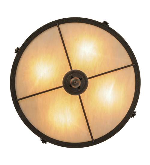 Arabesque 4 Light 28" Wide Semi-Flush Bowl Ceiling Fixture - Copper Rust Finish