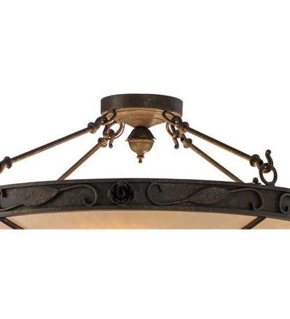 Arabesque 4 Light 28" Wide Semi-Flush Bowl Ceiling Fixture - Copper Rust Finish