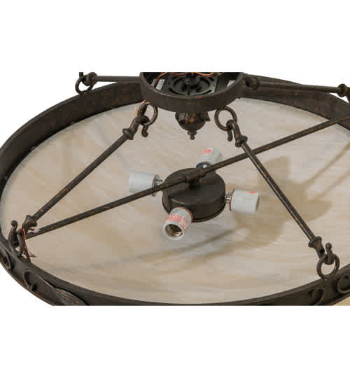 Arabesque 4 Light 28" Wide Semi-Flush Bowl Ceiling Fixture - Copper Rust Finish