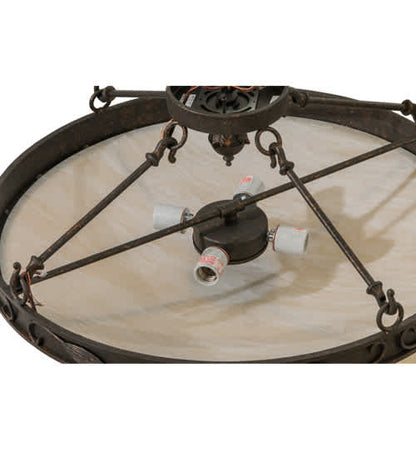 Arabesque 4 Light 28" Wide Semi-Flush Bowl Ceiling Fixture - Copper Rust Finish