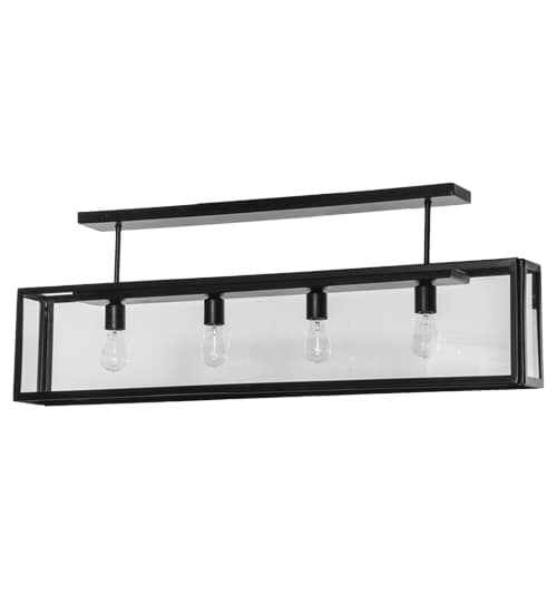 Affinity 4 Light 47" Wide Semi-Flush Ceiling Fixture - Solar Black Finish