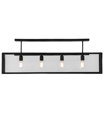 Affinity 4 Light 47" Wide Semi-Flush Ceiling Fixture - Solar Black Finish