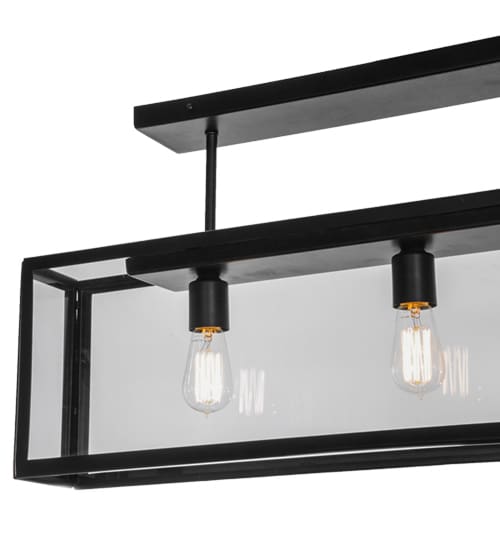 Affinity 4 Light 47" Wide Semi-Flush Ceiling Fixture - Solar Black Finish