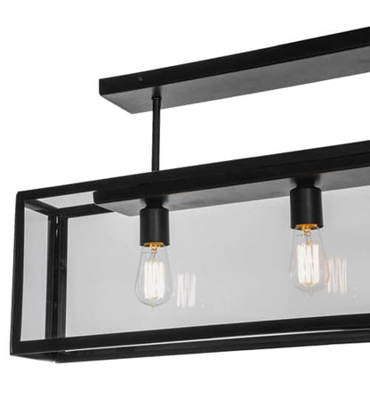 Affinity 4 Light 47" Wide Semi-Flush Ceiling Fixture - Solar Black Finish
