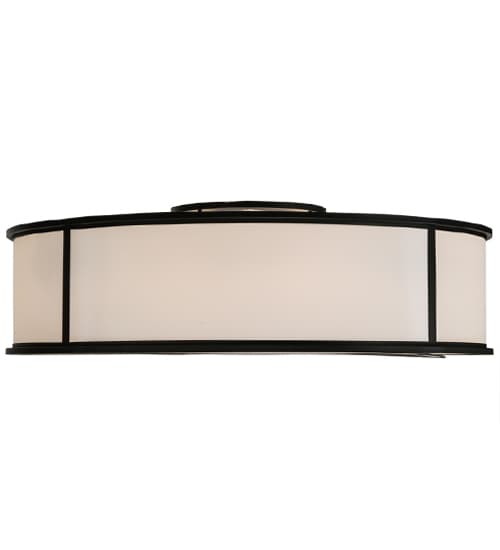 Nautilus 10 Light 60" Wide Flush Mount Drum Ceiling Fixture - Textured Black Finish