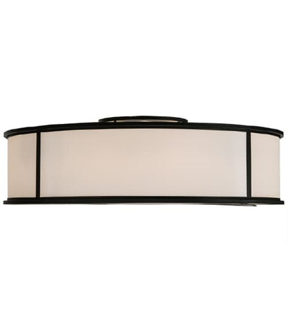 Nautilus 10 Light 60" Wide Flush Mount Drum Ceiling Fixture - Textured Black Finish