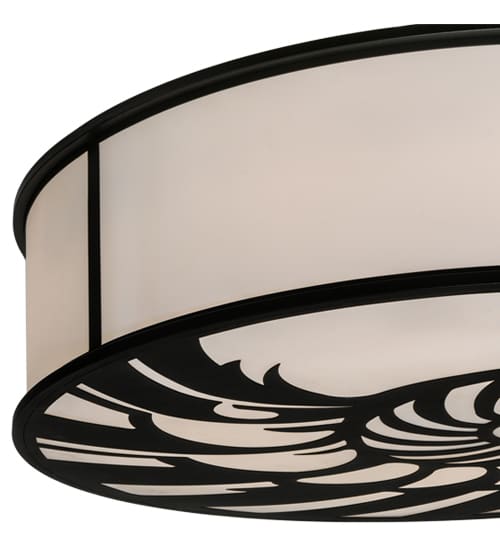 Nautilus 10 Light 60" Wide Flush Mount Drum Ceiling Fixture - Textured Black Finish
