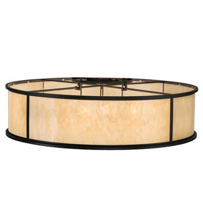 Nautilus 10 Light 60" Wide Flush Mount Drum Ceiling Fixture - Blackwash Finish