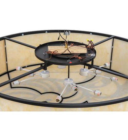 Nautilus 10 Light 60" Wide Flush Mount Drum Ceiling Fixture - Blackwash Finish