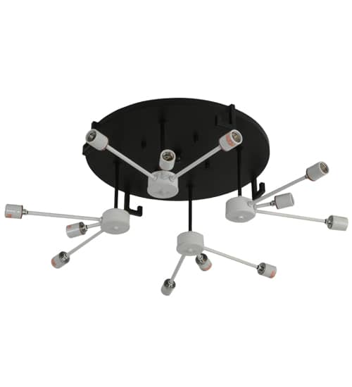 Nautilus 10 Light 60" Wide Flush Mount Drum Ceiling Fixture - Blackwash Finish