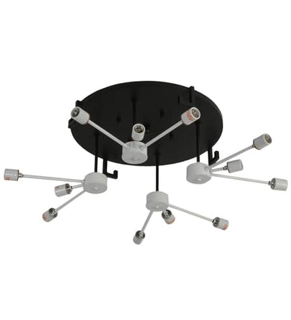 Nautilus 10 Light 60" Wide Flush Mount Drum Ceiling Fixture - Blackwash Finish