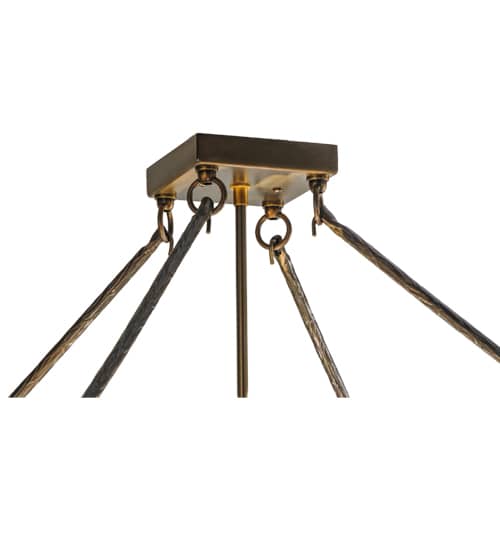 Backyard Friends 4 Light 30" Wide Semi-Flush Ceiling Fixture with Azure Glass Shade - Antique Copper Finish
