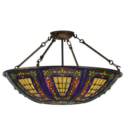 Fleur-de-lis 4 Light 24" Wide Semi-Flush Bowl Ceiling Fixture